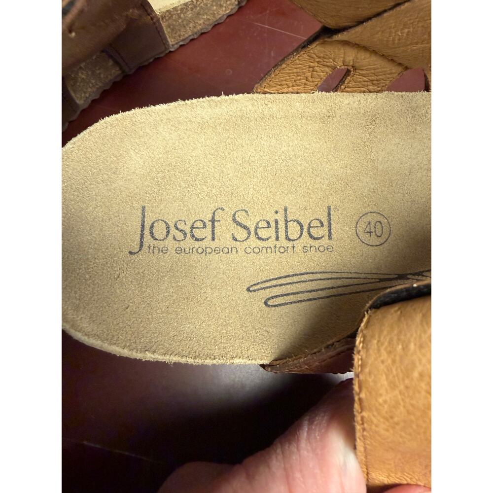 Josef Seibel Brown Leather Comfort Sandals Strappy Adjustable Size 40 - Picture 7 of 9